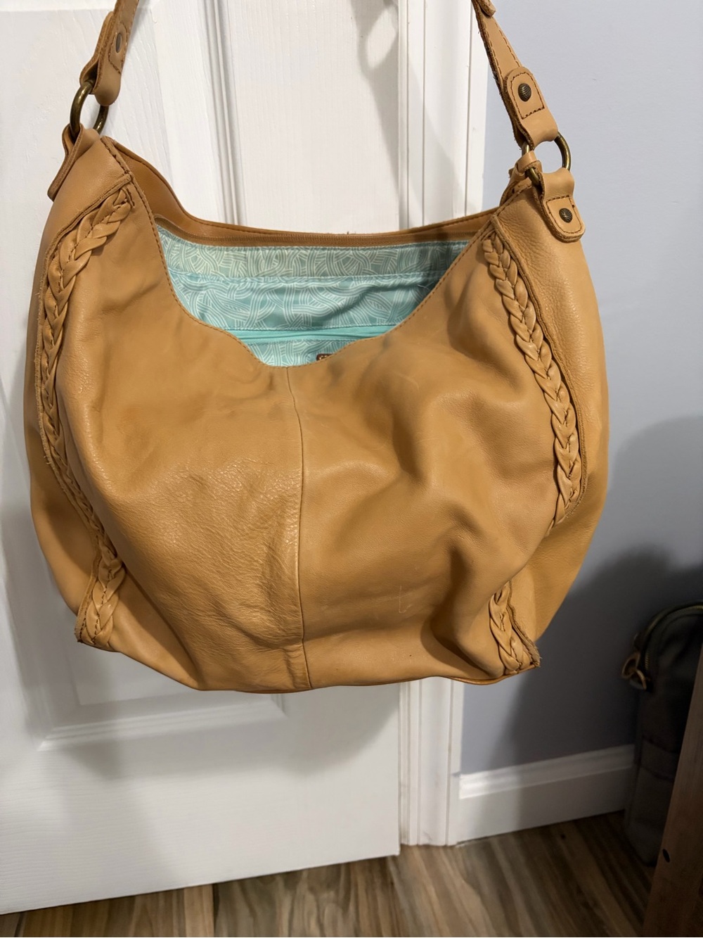 The Sak Tan Braided Leather Hobo